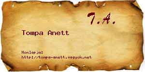 Tompa Anett névjegykártya